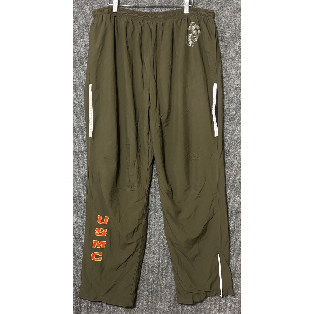 New Balance Mens XL Long Track Running Pants Olive Drab USMC Marine Corps PT
